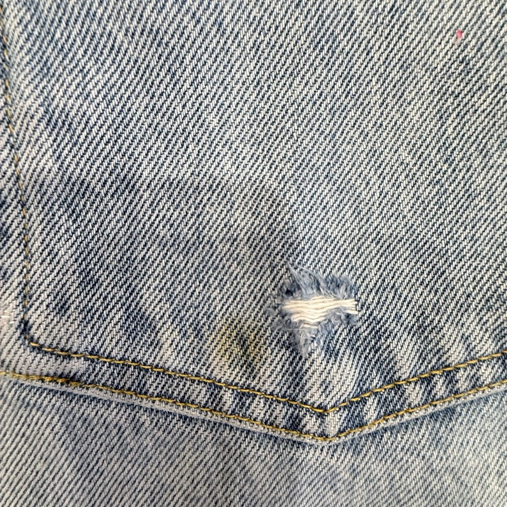 Agolde Light Wash Distressed Cutoff Denim Shorts - Picture 8 of 8